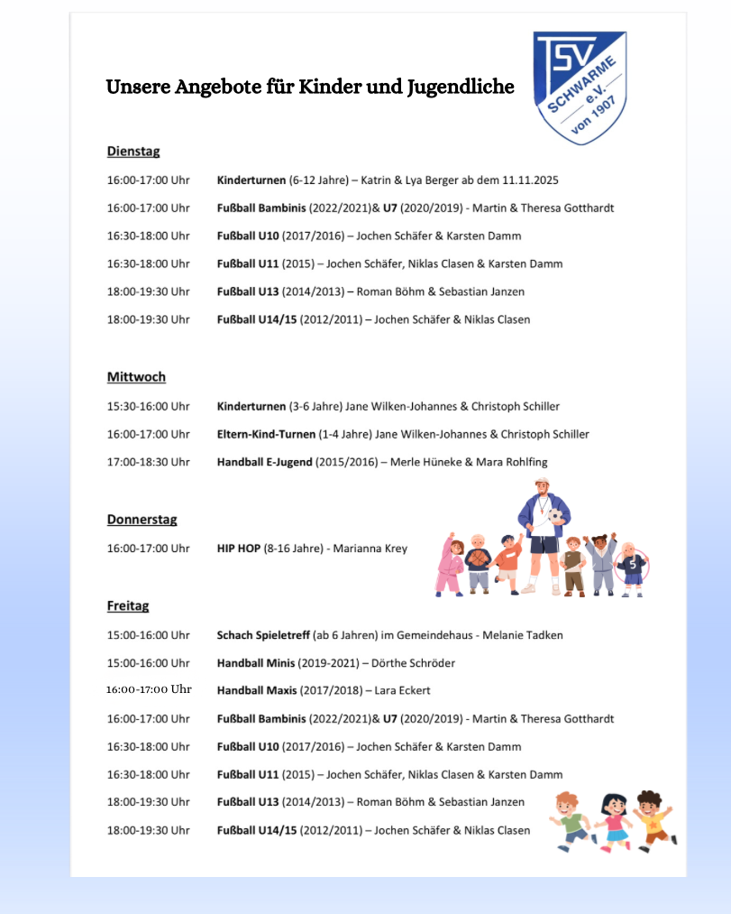 Angebote für Kinder